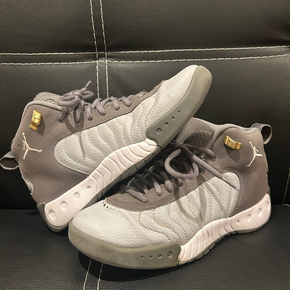 Jordan Jumpman Pro Gray and Gold High-Top Sneakers
